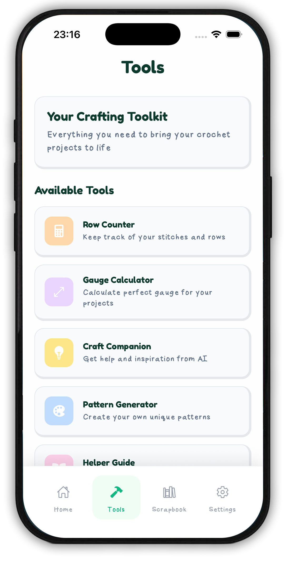 StitchKit Tools Screen